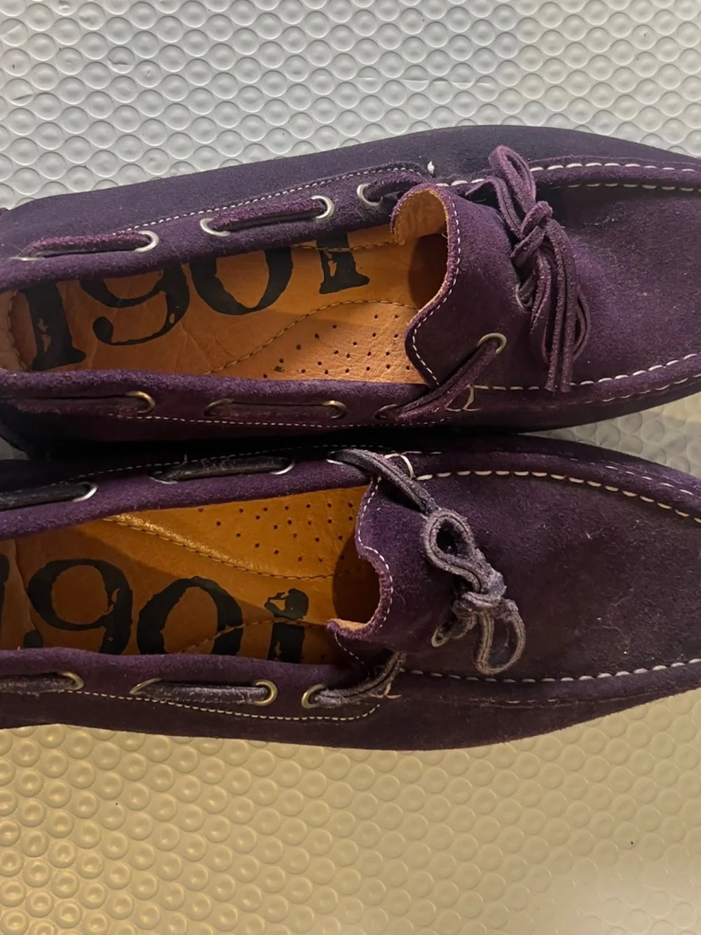 Tod's Men 1901 Vintage Slip On Purple Suede Boat Shoes Size 9M